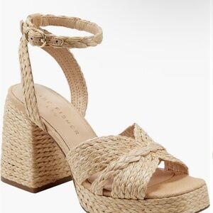 Marc Fisher Women's Raffia Woven Platform Sandals